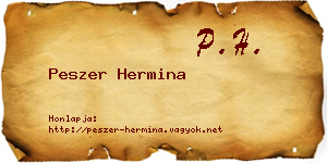 Peszer Hermina névjegykártya